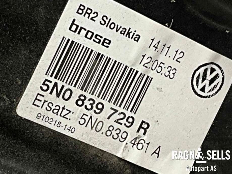 Ruteheis venstre bak til VW Tiguan 2011-2016 (Type I, Fase 2)  (5N0 839 461 A|5N0 959 703 F|)