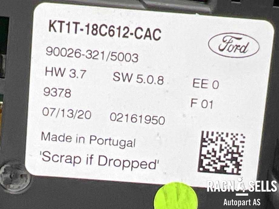 Varmeapparat betjening til Ford Transit Connect 2018-->> Type II, Fase 2  (KT1T-18C612-CAC|KT1T-18C612-CAD|)