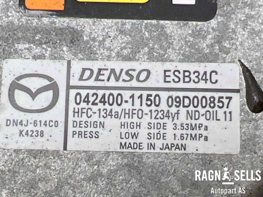 Aircondition kompressor elbil til Mazda MX-30 2020-->>  (DENSO|DN4J-614C0|0424001150|)