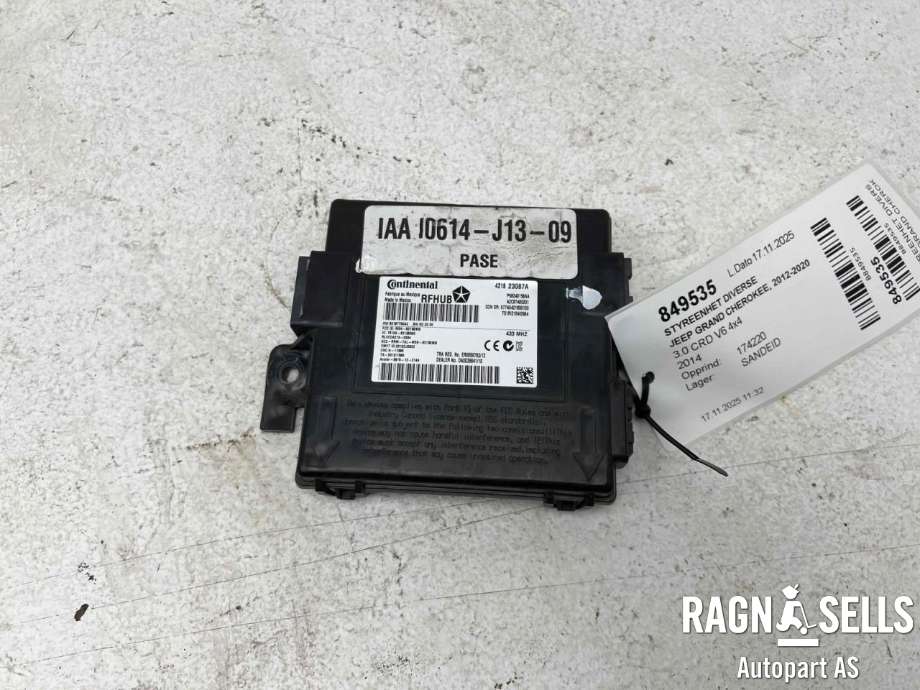 Styreenhet diverse til Jeep Grand Cherokee 2012-2020 (CONTINENTAL|68240158AB|421823087A|A2C87409201)