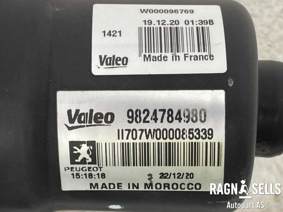 Viskermotor frontrute komplett m/overføring til Opel Corsa-e 2019-->>  (VALEO||9824784980|W000096769)