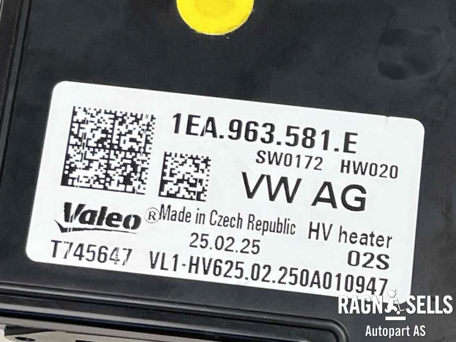 Varmeapparat PTC-heater til VW ID.7 2023-->>  (VALEO|1EA 963 581 E|T745647|)