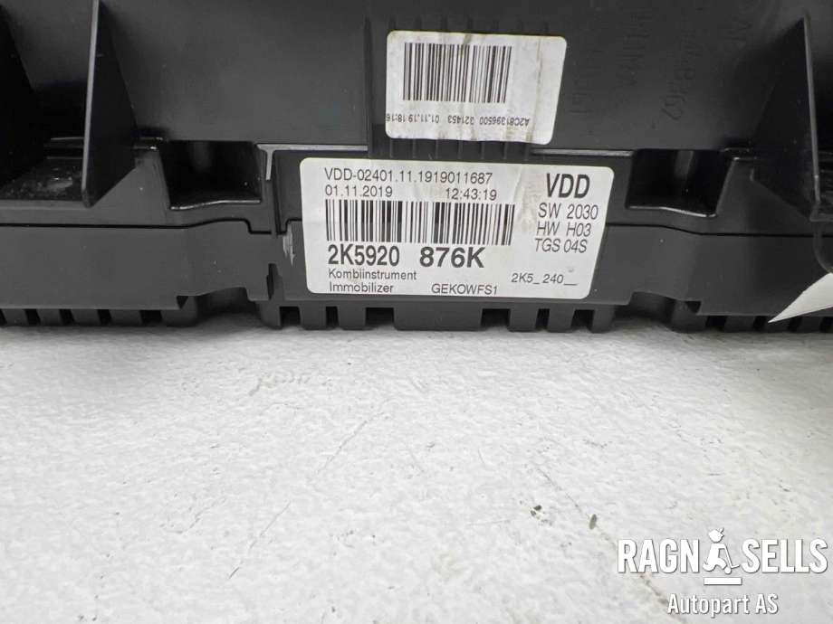 Speedometer til VW Caddy 2015-2020 (Type III, Fase 3) (2K5920876K|2K5 920 876 KX|)