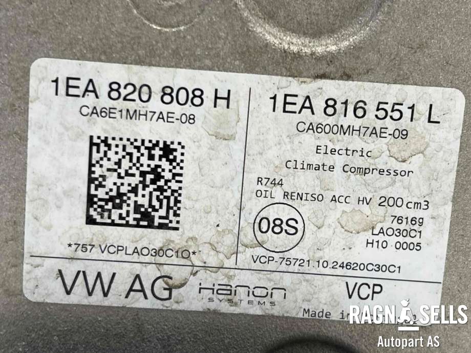 Aircondition kompressor elbil til Ford Capri 2024-->> (VWR2KA-19D623-BH|1EA 820 808 H|2781169)