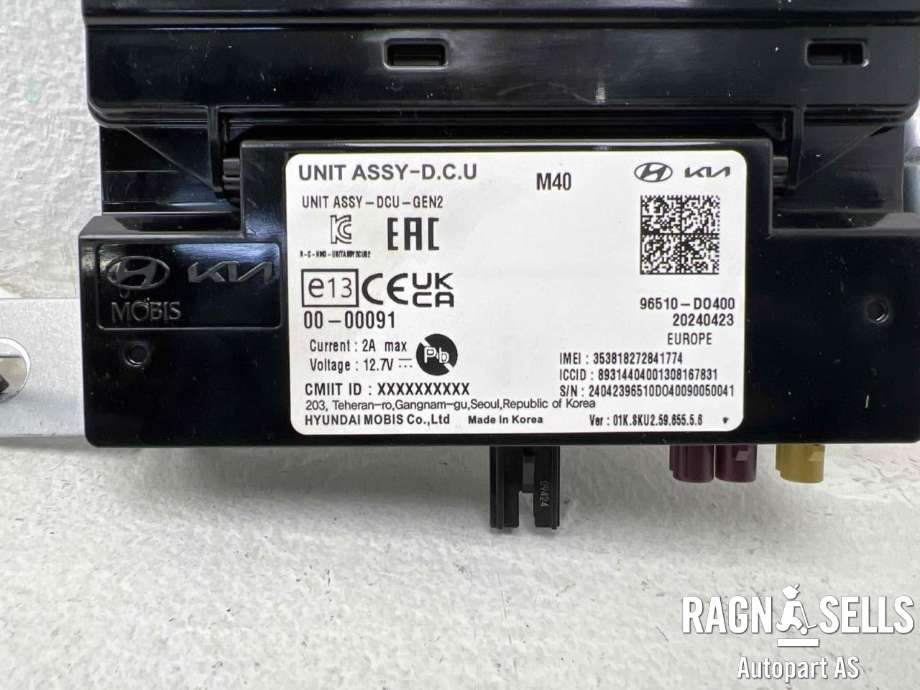 Styreenhet diverse til Kia EV9 2023-->>  (|96510DO400|96510D0400)