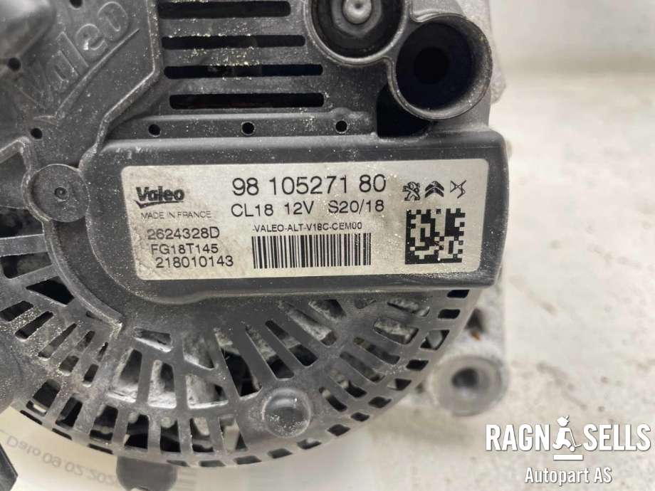 Dynamo diesel til Peugeot Partner 2015-2019 (Type II, Fase 2) (98 105 271 80||1606856980|1609016080|1611285780|1612817080|1648236080|5702J4|5705KR|9664074280|9678049480|9678058480|9803750980|3640921|9552468)