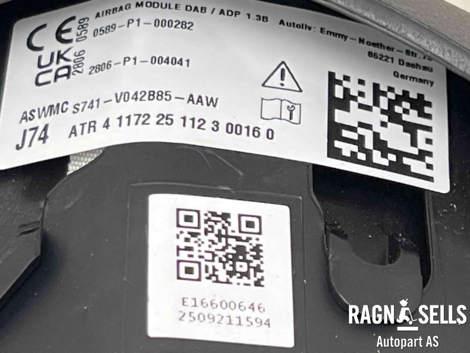 Airbag rattpute til VW Transporter / Caravelle 2019-->> (T6.1) (T6.1) (7TG 880 201|S741-V042B85-AAW|)