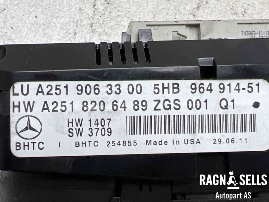 Varmeapparat betjening til Mercedes GL 2006-2012 (X164) (X164) (A 251 900 00 01|A 251 906 33 00|)