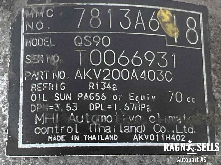 Aircondition kompressor til Mitsubishi Outlander 2012-2015 (Type III, Fase 1)  (7813A618|)