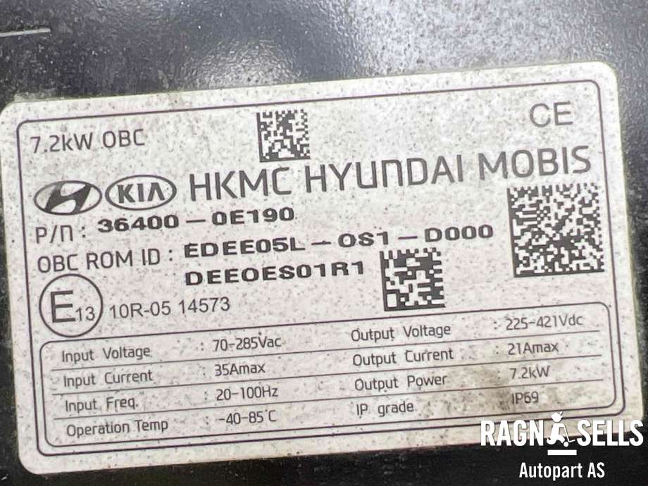 Batterilader (OBC - On Board Charger) til Kia Niro 2021-->> (364000E190|)