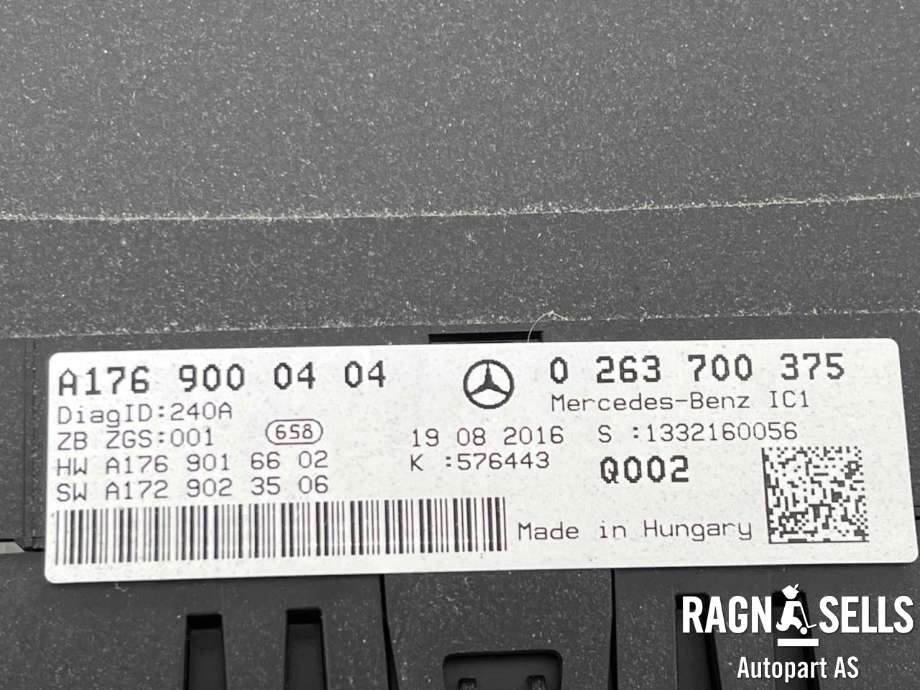 Speedometer til Mercedes A-Klasse 2012-2018 (W176) (W176) (A 176 900 04 04|0263700375|)