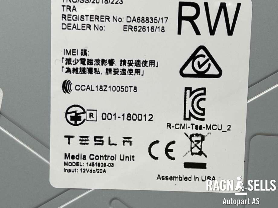 Instrument kjørecomputer til Tesla Model X 2016-->>  (1451809-S3-B|)