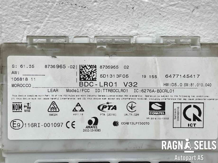 Styreenhet comfort (BCM) til BMW i3 2013-2022  (61 35 5 A40 2E6|61 35 5 B5D 695|8736965-02|6477145417)