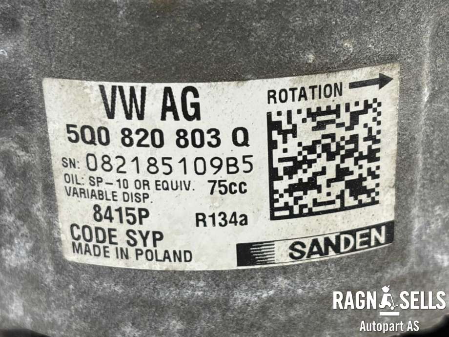 Aircondition kompressor til VW Caddy 2020-->> (Type IV) (SANDEN|5Q0 820 803 F|1K0820808AX|1K0820859H|1K0820859J|1K0820859N|1K0820859P|1K0820859TX|5K0820803|5K0820803A||5K0820803CX|5K0820803EX|5K0820803HX|5N0820803|5Q0820803|5Q0820803A|5Q0820803E|5Q0820803F|5Q0820803G|5Q0820803K|5Q0820803L|5Q0820803M)