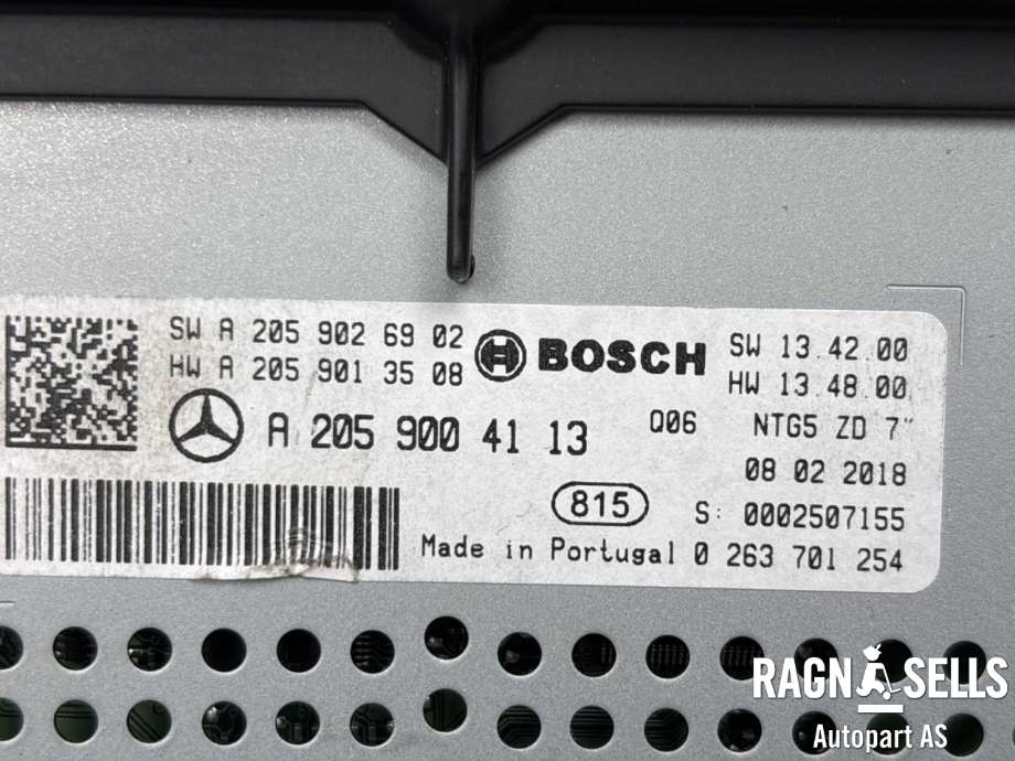 Bilstereo navigasjon skjerm til Mercedes X-Klasse 2017-2020  (A 205 900 41 13|)