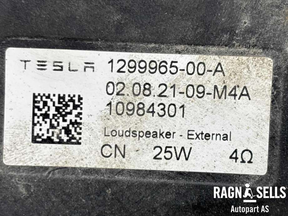 Høyttaler motorlyd, AVAS (Acoustic Vehicle Alerting System) til Tesla Model 3 2018-2023 (Fase 1) (1299965-00-A|)