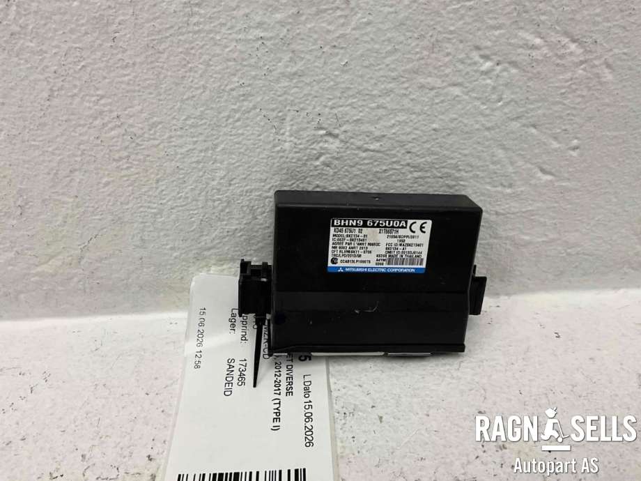 Styreenhet diverse til Mazda CX-5 2012-2017 (Type I)  (BHN9675U0A|KD45675U102|)