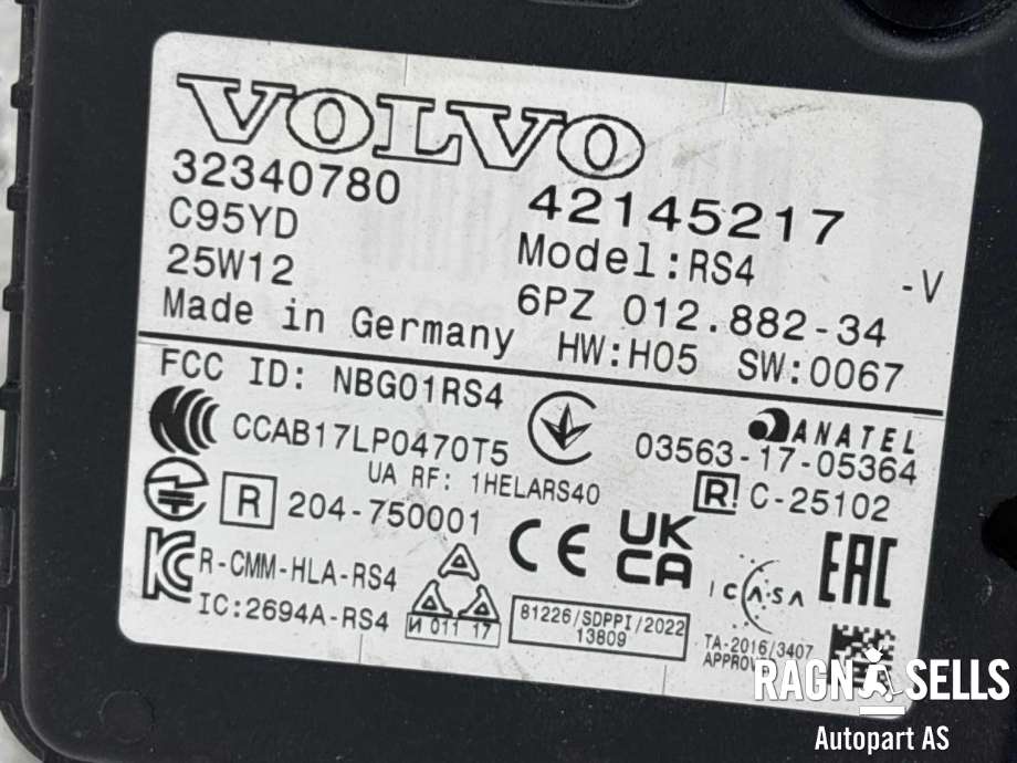 Sensor blindsone til Volvo EX40 2024-->>  (32340780||42145217|C95YD|RS4|6PZ01288234)