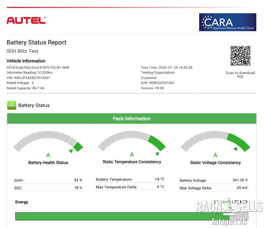 Batteripakke elbil til Kia Soul, 2014-2019 (Type II) (N/A)