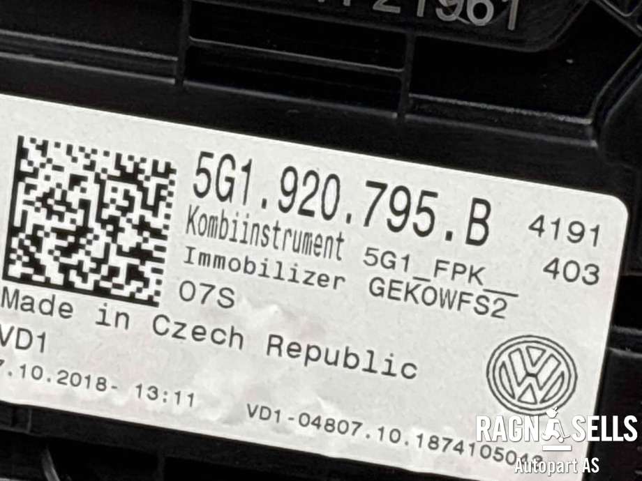 Instrumentpanel til VW e-Golf 2017-2020 (Fase 2)  (VDO|5G1 920 795 B|)