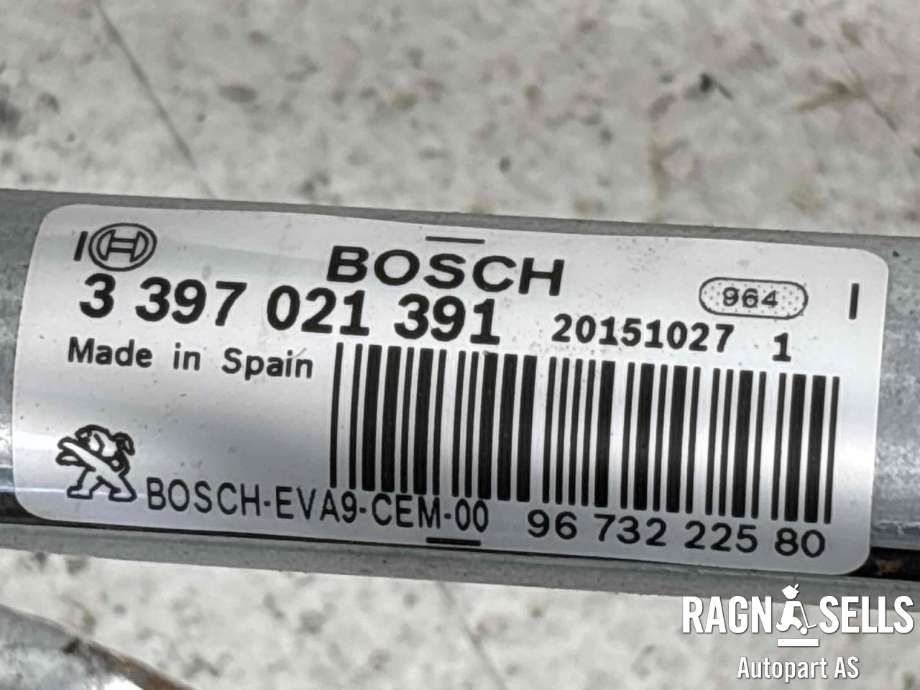 Viskermotor frontrute komplett m/overføring til Peugeot 2008 2013-2019 (Type I)  (BOSCH|96 732 225 80|3 397 021 391|)