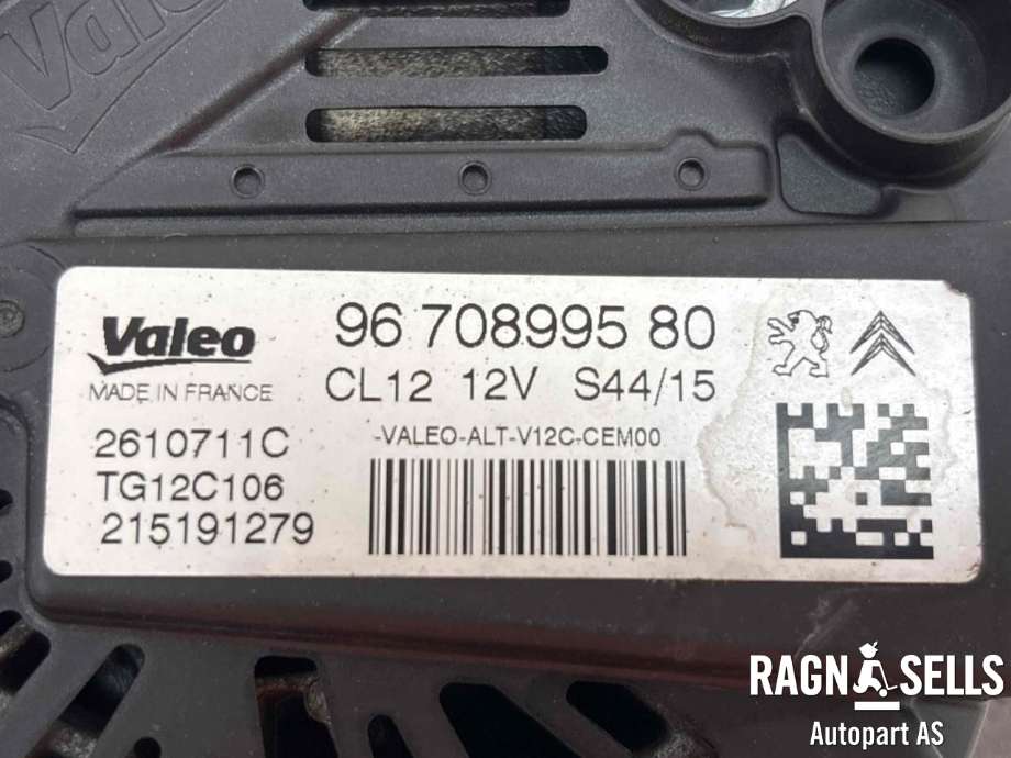 Dynamo til Peugeot 2008 2013-2019 (Type I)  (VALEO|96 708 995 80||98 186 779 80|1.64 823 218 E9|CL12|S44/15|2610711C|TG12C106|1608064580| 1612380080| 1619607980| 1648232180| 9670899580| 9810971880| 9818677980| 955246)