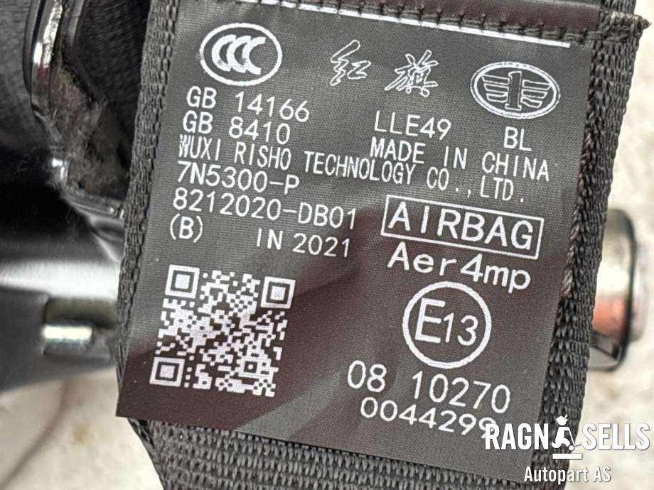 Sikkerhetsbelte foran høyre til Hongqi E-HS9 2022-->>  (|8212020LLE49X|8212020-DB01)