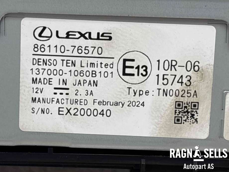 Multimedia display (MCU - Media Controller Unit) til Lexus UX 2018-->> (8611076570||137000-1060B101)