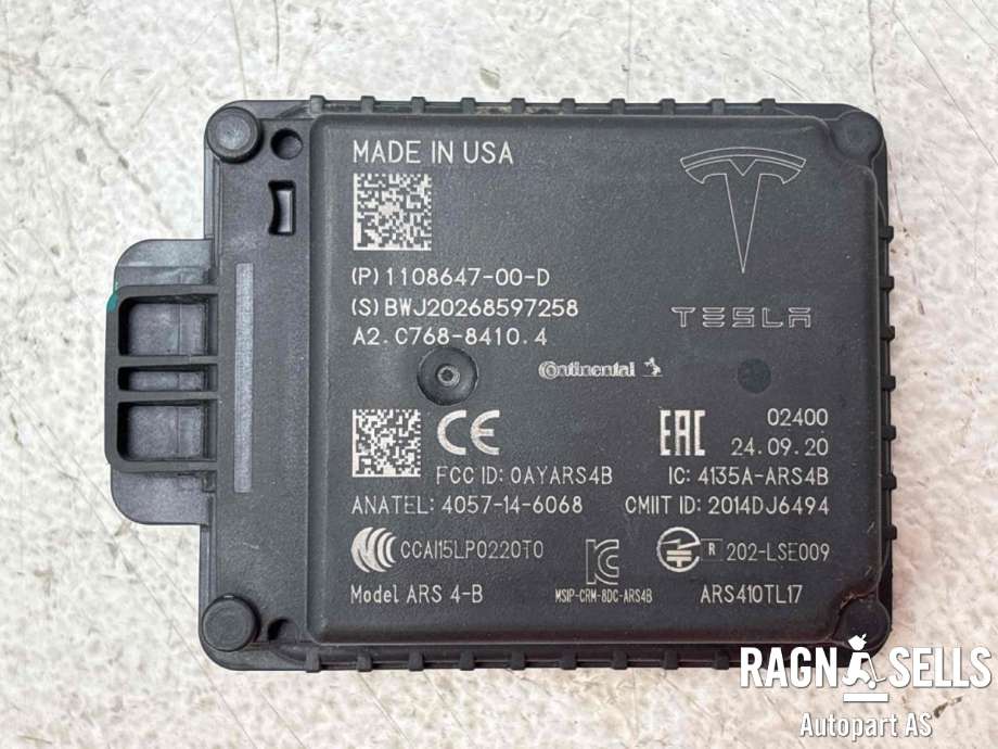 Sensor radar til Tesla Model 3 2018-2023 (Fase 1) (1108647-00-D|)