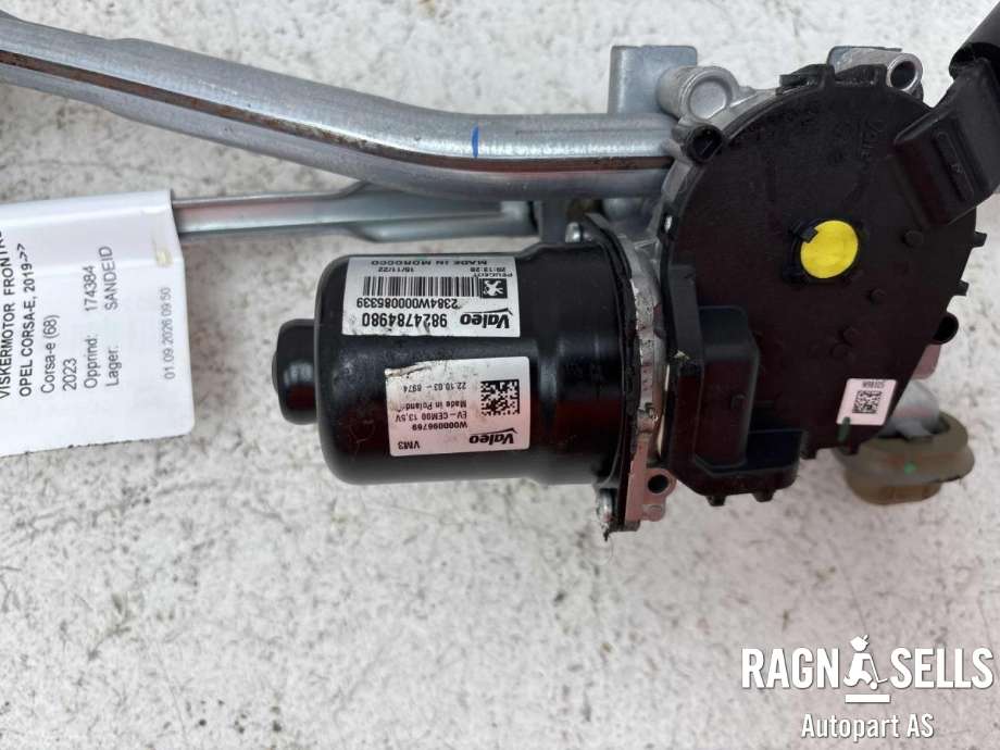 Viskermotor frontrute komplett m/overføring til Opel Corsa-e 2019-->>  (VALEO|98 247 849 80|W000096769|)