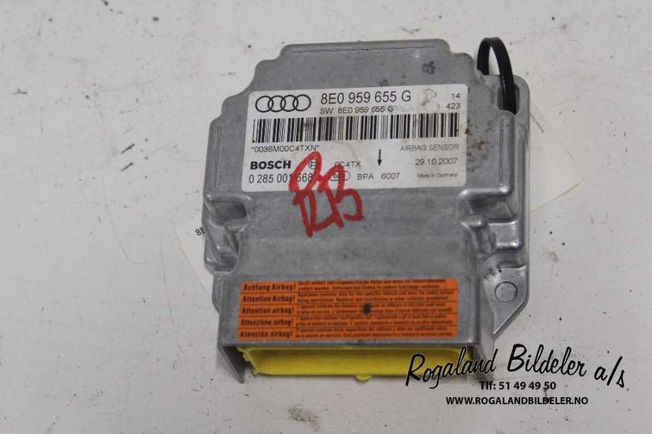 Airbag elektronikk til Audi A4 2004-2008 (Type III) (B7) (B7) (AUDI|8E0 959 655 G|0285001668|)