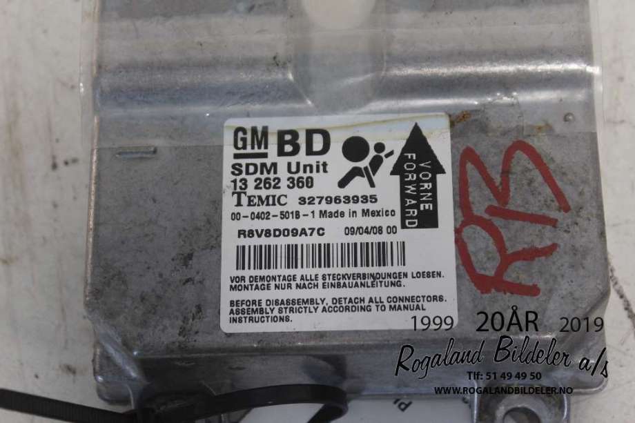 Airbag elektronikk til Opel Corsa D 2006-2014  (OPEL|13283819|)