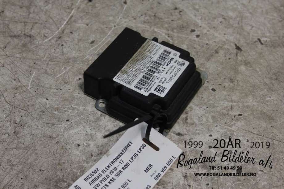 Airbag elektronikk til VW Polo 2009-2014 (Type V, Fase 1) (VOLKSWAGEN|6R0 959 655 L|)