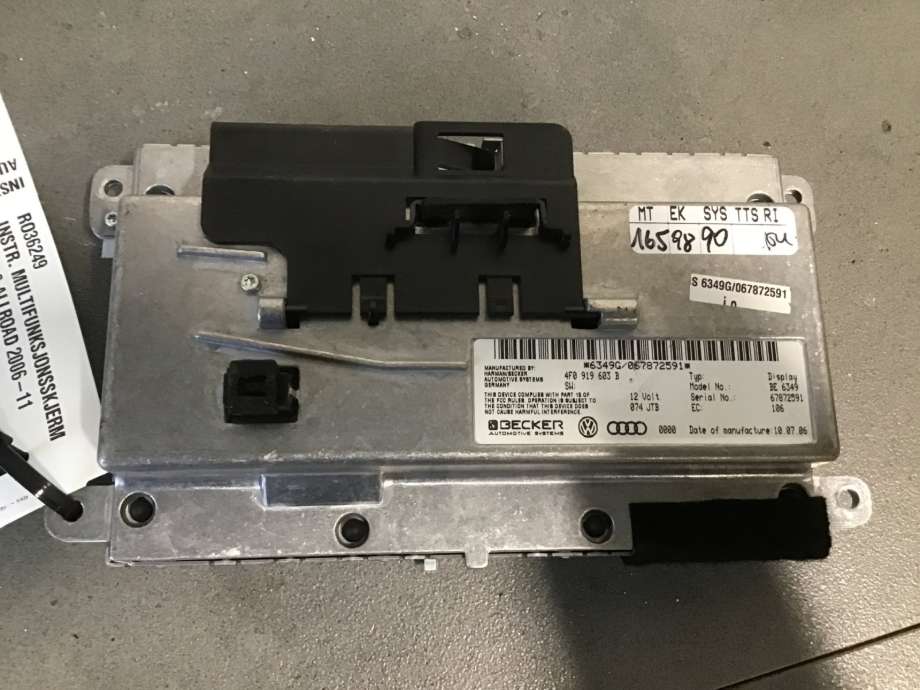 Multimedia display (MCU - Media Controller Unit) til Audi A6, Allroad 2006-2008 (Type II, Fase 1) (C6) (C6) (AUDI|8T0 919 603 C|)