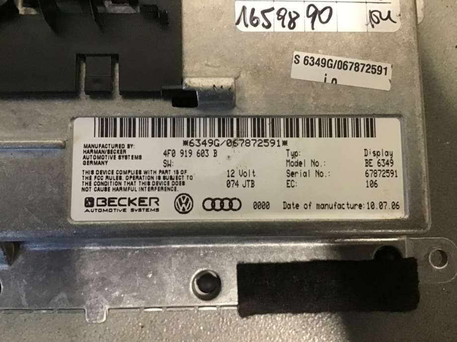 Multimedia display (MCU - Media Controller Unit) til Audi A6, Allroad 2006-2008 (Type II, Fase 1) (C6) (C6) (AUDI|8T0 919 603 C|)