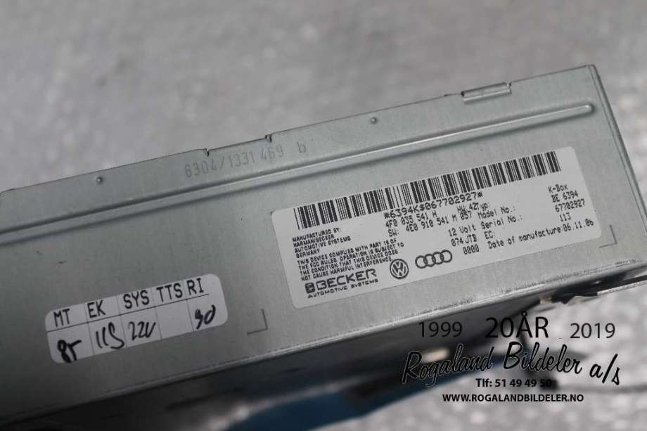 Bilstereo forsterker til Audi A6 2005-2008 (Type III, Fase 1) (C6) (C6) (AUDI|4F0 035 541 NX||4F0035541H)