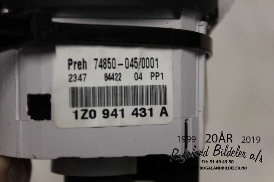 Bryter lys til Škoda Octavia 2005-2008 (Type II, Fase 1)  (SKODA|1Z0 941 431 E|)
