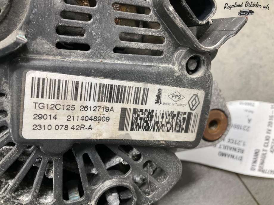 Dynamo til Renault Clio 2016-2019 (Type IV, Fase 2)  (RENAULT|231006677R)