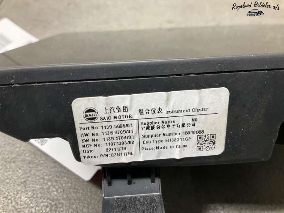 Instrumentpanel til MG MG4 2022-->>  (MG|11395695|)