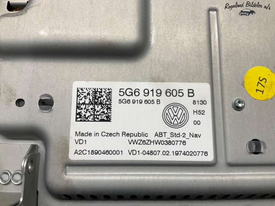 Multimedia display (MCU - Media Controller Unit) til VW Passat 2015-2019 (Fase 1) (B8) (B8) (VOLKSWAGEN|5G6 919 605 B)