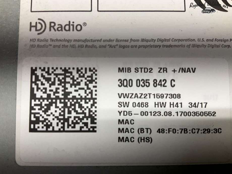 Bilstereo navigasjon til VW T-Roc 2017-->>  (VOLKSWAGEN|3Q0 035 842 C|)