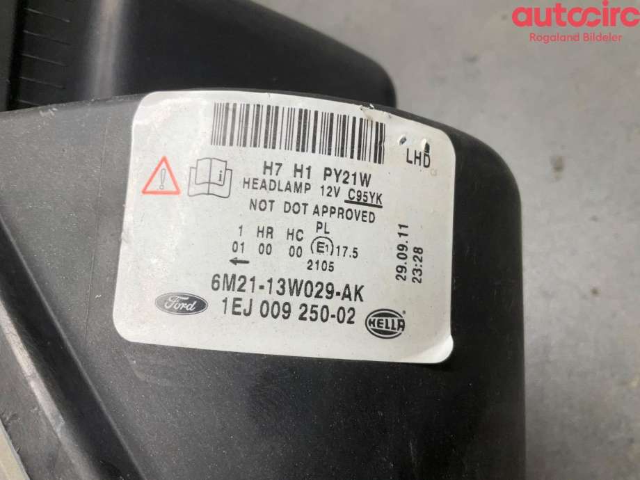 Frontlykt høyre halogen til Ford S-Max 2010-2015 (Type I, Fase 2)  (FORD|6M21-13W029-AL|1791503)