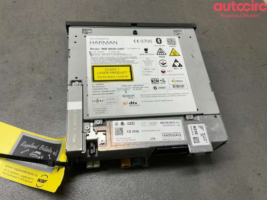 Bilstereo navigasjon til VW e-Golf 2014-2017 (Fase 1)  (VOLKSWAGEN|5G0 035 020 E)