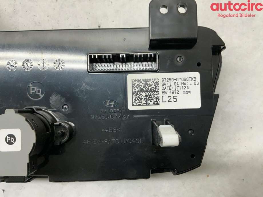 Varmeapparat betjening til Hyundai Ioniq Electric 2016-2019 (Fase 1)  (HYUNDAI|97250G7060TKB)
