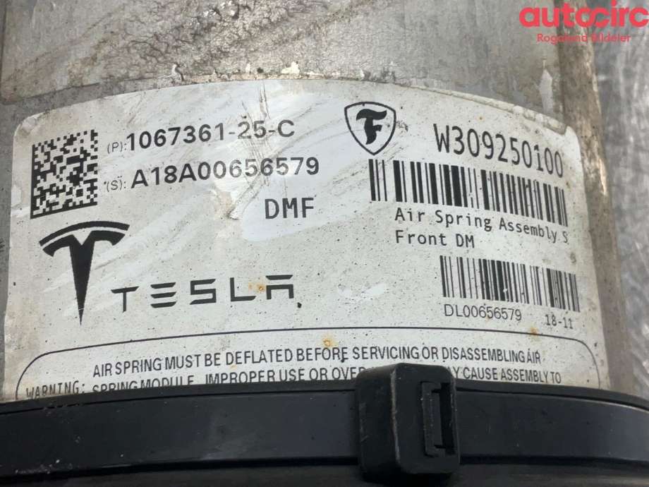 Fjær foran nivå luftpute/belg til Tesla Model S 2016-2021 (Fase 2)  (TESLA|1067361-25-C)
