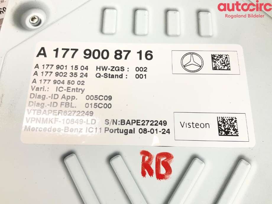 Styreenhet diverse til Mercedes EQB 2022-->> (MERCEDES|A 177 900 90 17|A 177 900 87 16)