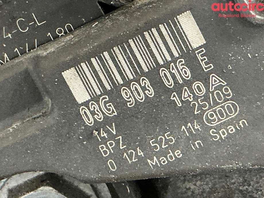 Dynamo til Audi A4 2007-2014 (Type IV) (B8) (B8) (AUDI|03G 903 016 GX|03G 903 016 G|03G 903 016 EX)