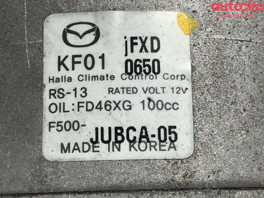 Aircondition kompressor til Mazda 3 2013-2016 (Type III, Fase 1)  (MAZDA|KF0161450)