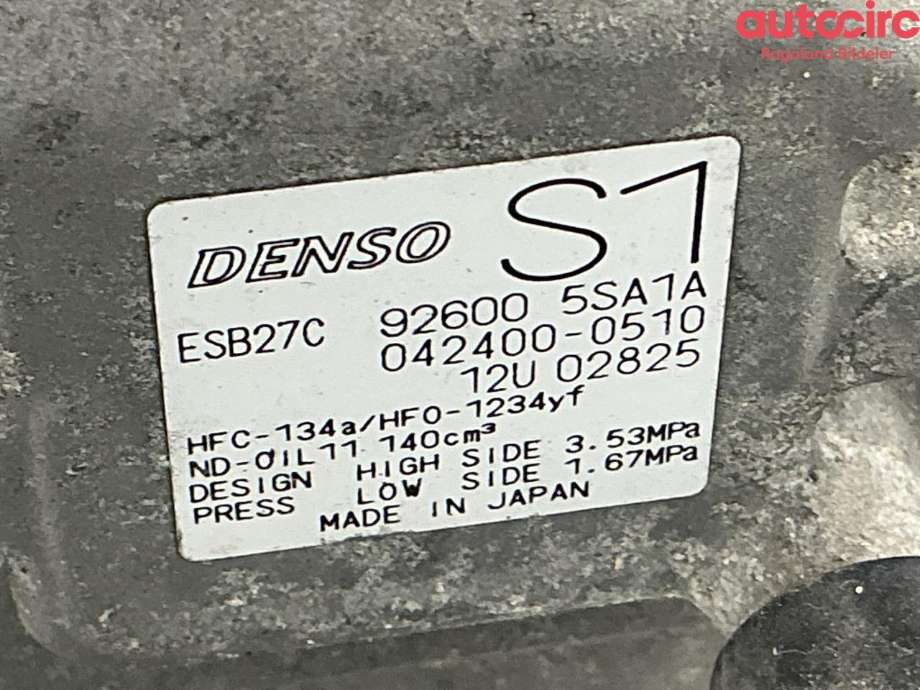 Aircondition kompressor til Nissan Leaf 2018-->> (Type II)  (NISSAN|926005SA1A)