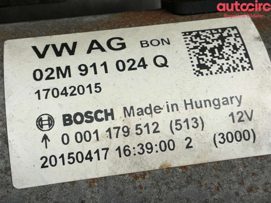 Starter til Škoda Fabia 2014-2021 (Type III)  (SKODA|02M 911 024 Q|02M 911 024 J)